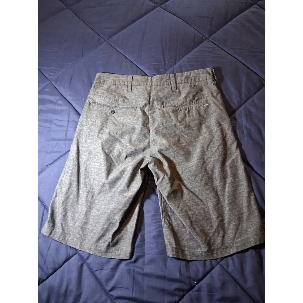 Hurley Mens 29 Charcoal Gray Heathered‎ Walk Shorts Flat Front Casual Beach